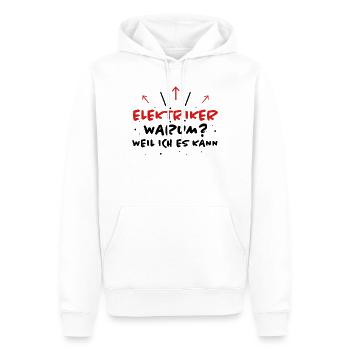 Elektriker Spruch Job Lustiges Elektriker Geschenk - Männer Premium Bio Hoodie - Weiß - Vorne - Nico (187cm)