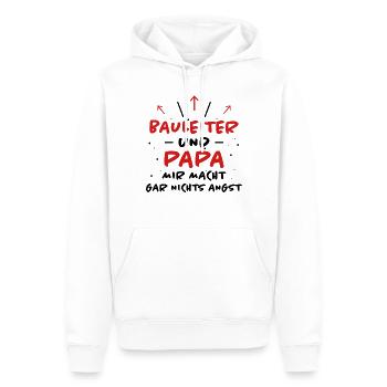 Bauleiter Spruch Baustelle Fun Bauleiter Geschenk - Männer Premium Bio Hoodie - Weiß - Vorne - Nico (187cm)