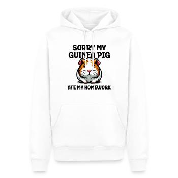 Sorry My Guinea Pig Ate My Homework - Männer Premium Bio Hoodie - Weiß - Vorne - Nico (187cm)