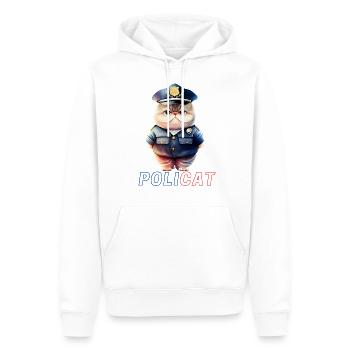 PoliCat - Men’s Premium Organic Hoodie - white - Front - Nico (187cm)
