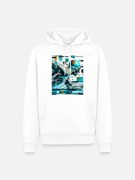 Dynamic float in action - Men’s Premium Organic Hoodie - white