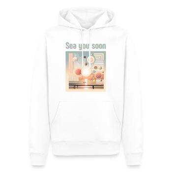 Bis bald am Meer - Männer Premium Bio Hoodie - Weiß - Vorne - Nico (187cm)