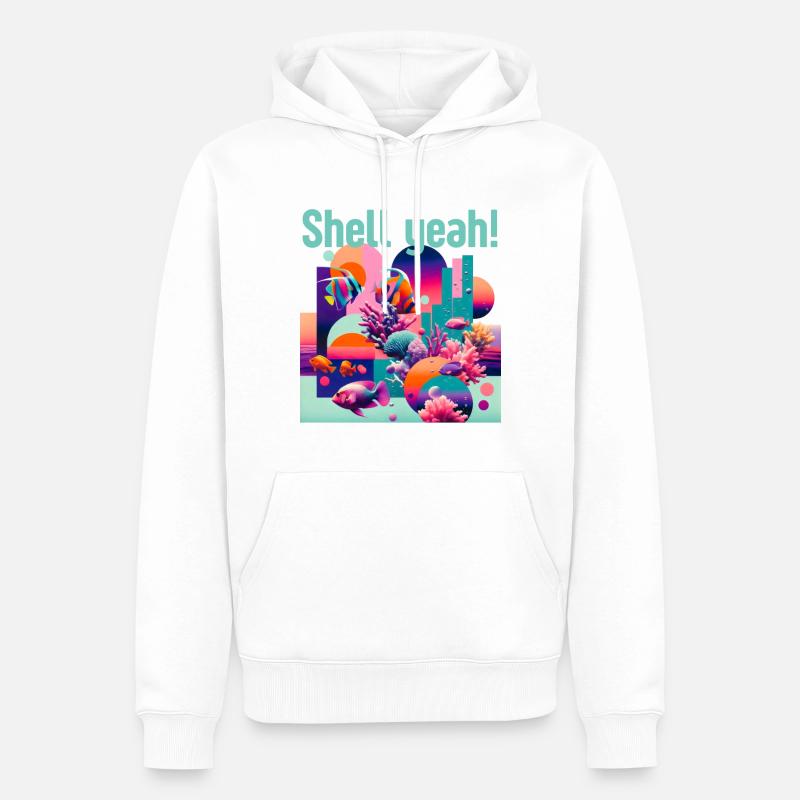 Shell : Oui ! - Sweat à capuche Premium bio Homme - blanc