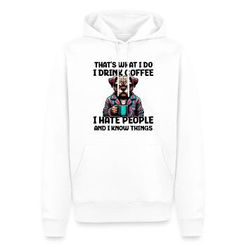 That's What I Do I Drink Coffee I Hate People - Männer Premium Bio Hoodie - Weiß - Vorne - Nico (187cm)