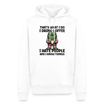 That's What I Do I Drink Coffee I Hate People - Männer Premium Bio Hoodie - Weiß - Vorne - Nico (187cm)
