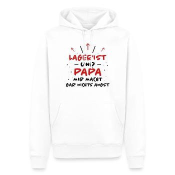 Lagerist Spruch Logistik Lustige Lagerist Geschenk - Männer Premium Bio Hoodie - Weiß - Vorne - Nico (187cm)