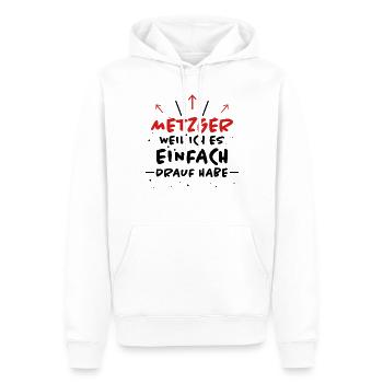 Metzger Spruch Fleischer Lustiges Metzger Geschenk - Männer Premium Bio Hoodie - Weiß - Vorne - Nico (187cm)