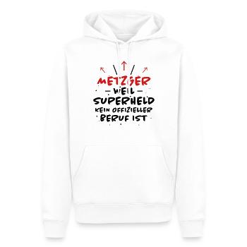 Metzger Spruch Fleischer Lustiges Metzger Geschenk - Männer Premium Bio Hoodie - Weiß - Vorne - Nico (187cm)