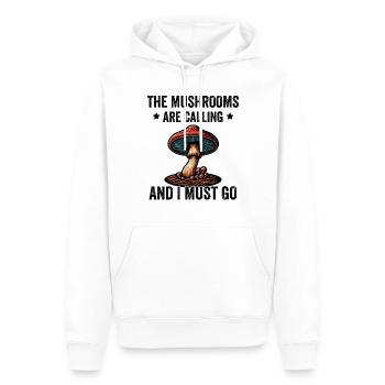 Les champignons m’appellent et je dois y aller - Sweat à capuche Premium bio Homme - blanc - Devant - Nico (187cm)