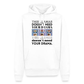 funny llamas - funny saying - drama llama - Men’s Premium Organic Hoodie - white - Front - Nico (187cm)