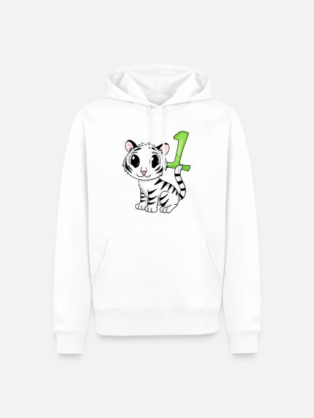 Nummer 1 Nummer et - Tiger Motiv - Herre Premium økologisk hoodie - hvid