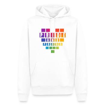 PRIDE Heart Pride and proud - Männer Premium Bio Hoodie - Weiß - Vorne - Nico (187cm)
