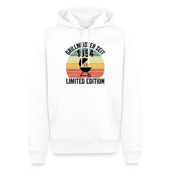 70th Birthday - Grillmeister since 1954 - Men’s Premium Organic Hoodie - white - Front - Nico (187cm)