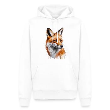 Foxy Watercolor - Un pinceau avec la nature - Sweat à capuche Premium bio Homme - blanc - Devant - Nico (187cm)