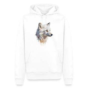 Verschneite Schönheit - Polarfuchs Aquarell - Männer Premium Bio Hoodie - Weiß - Vorne - Nico (187cm)