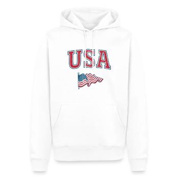 Flagge der USA - Männer Premium Bio Hoodie - Weiß - Vorne - Nico (187cm)