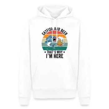 Catfish & Beer That's Why I'm Here - Männer Premium Bio Hoodie - Weiß - Vorne - Nico (187cm)