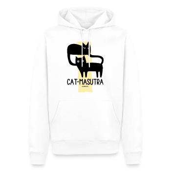Cat Masutra - Sweat à capuche Premium bio Homme - blanc - Devant - Nico (187cm)