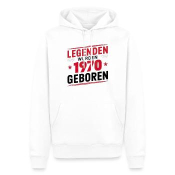 Legenden Wurden 1970 Geboren - Männer Premium Bio Hoodie - Weiß - Vorne - Nico (187cm)