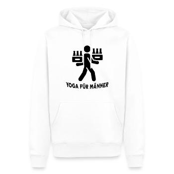 Yoga Für Männer Lustiges Motiv Bier Mann T-Shirt - Männer Premium Bio Hoodie - Weiß - Vorne - Nico (187cm)