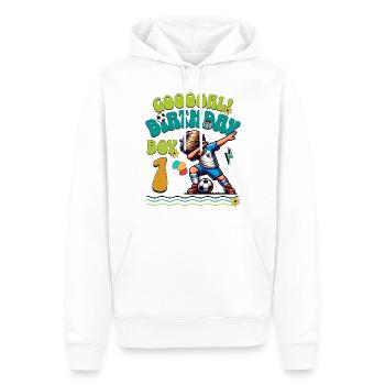 1er anniversaire Football - Sweat à capuche Premium bio Homme - blanc - Devant - Nico (187cm)