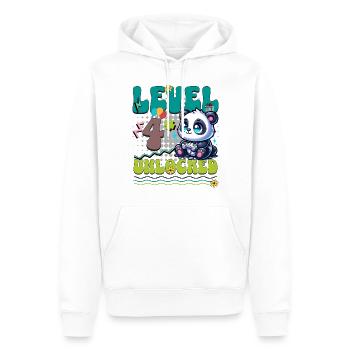 4e anniversaire Niveau Débloqué Gaming Panda - Sweat à capuche Premium bio Homme - blanc - Devant - Nico (187cm)
