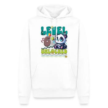 6e anniversaire Niveau Débloqué Gaming Panda - Sweat à capuche Premium bio Homme - blanc - Devant - Nico (187cm)