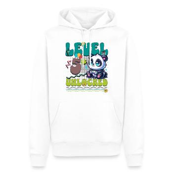 5e anniversaire Niveau Débloqué Gaming Panda - Sweat à capuche Premium bio Homme - blanc - Devant - Nico (187cm)