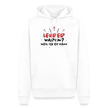 Lehrer Spruch Unterricht Lustiges Lehrer Geschenk - Männer Premium Bio Hoodie - Weiß - Vorne - Nico (187cm)