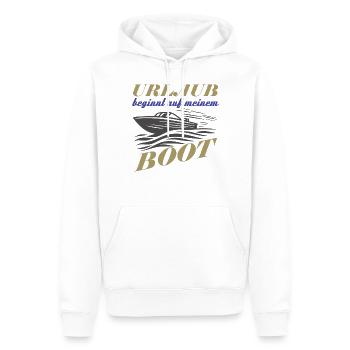 Boot Motorboot lustiger Spruch Urlaub - Männer Premium Bio Hoodie - Weiß - Vorne - Nico (187cm)