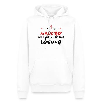 Maurer Spruch Baustelle Lustiges Maurer Geschenk - Männer Premium Bio Hoodie - Weiß - Vorne - Nico (187cm)