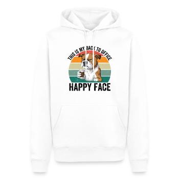 C’est mon visage heureux de retour au bureau - Sweat à capuche Premium bio Homme - blanc - Devant - Nico (187cm)