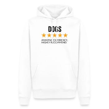 5 Sterne Bewertung Hunde Lustig - Männer Premium Bio Hoodie - Weiß - Vorne - Nico (187cm)