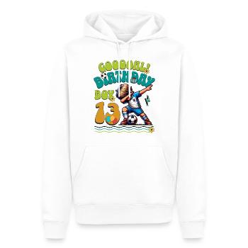 13. Geburtstag Fußball - Männer Premium Bio Hoodie - Weiß - Vorne - Nico (187cm)