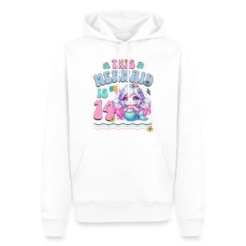 Meerjungfrau 14. Geburtstag Mädchen Kinder - Männer Premium Bio Hoodie - Weiß - Vorne - Nico (187cm)