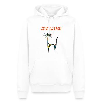 Cat Lover Katze Miró Kunst Malen Katzendame Lustig - Männer Premium Bio Hoodie - Weiß - Vorne - Nico (187cm)