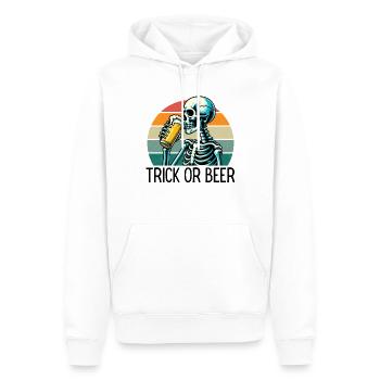Trick Or Bière Vintage Sunset - Sweat à capuche Premium bio Homme - blanc - Devant - Nico (187cm)
