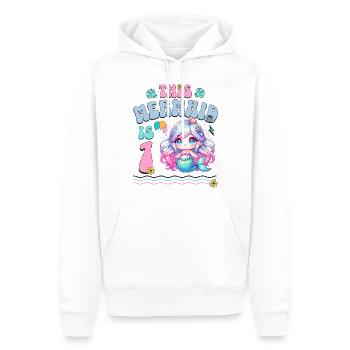 Meerjungfrau 1. Geburtstag Mädchen Kinder - Männer Premium Bio Hoodie - Weiß - Vorne - Nico (187cm)