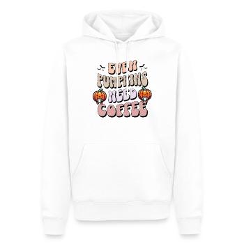 Même les citrouilles ont besoin de café - Sweat à capuche Premium bio Homme - blanc - Devant - Nico (187cm)