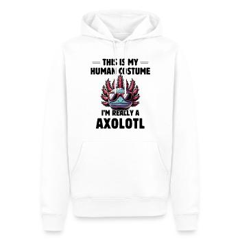 C’est mon costume humain, je suis vraiment un axolotl - Sweat à capuche Premium bio Homme - blanc - Devant - Nico (187cm)