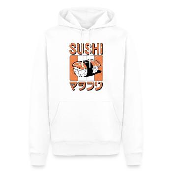 Retro Sushi Japanese Cuisine Design - Men’s Premium Organic Hoodie - white - Front - Nico (187cm)