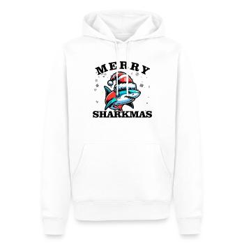 Merry Sharkmas - Christmas - Men’s Premium Organic Hoodie - white - Front - Nico (187cm)