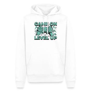 Spiel auf Level Up Cooles Gaming-Geschenk - Männer Premium Bio Hoodie - Weiß - Vorne - Nico (187cm)