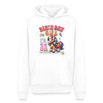 11ème anniversaire fille équitation - Sweat à capuche Premium bio Homme - blanc - Devant - Nico (187cm)