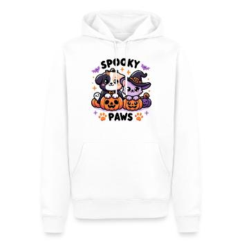 Animaux mignons d’Halloween - Chien et chat - Sweat à capuche Premium bio Homme - blanc - Devant - Nico (187cm)