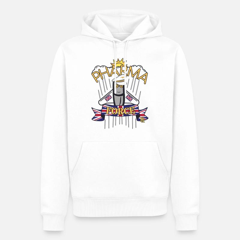 Pharmacie Royaume-Uni Pharma Force - Sweat à capuche Premium bio Homme - blanc
