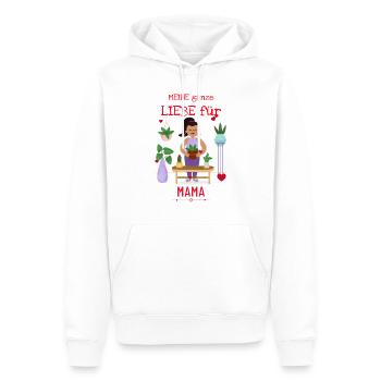 Tout mon amour pour maman - Sweat à capuche Premium bio Homme - blanc - Devant - Nico (187cm)
