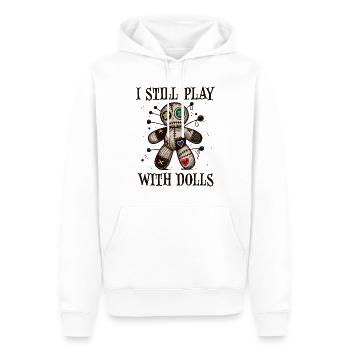I Still play with Dolls - Men’s Premium Organic Hoodie - white - Front - Nico (187cm)