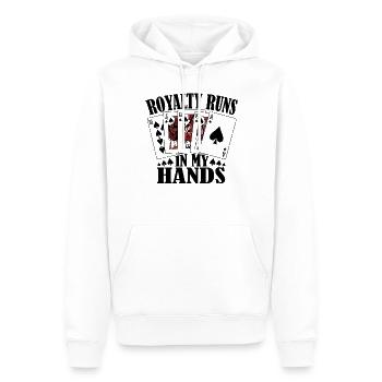 La royauté entre mes mains Poker - Sweat à capuche Premium bio Homme - blanc - Devant - Nico (187cm)