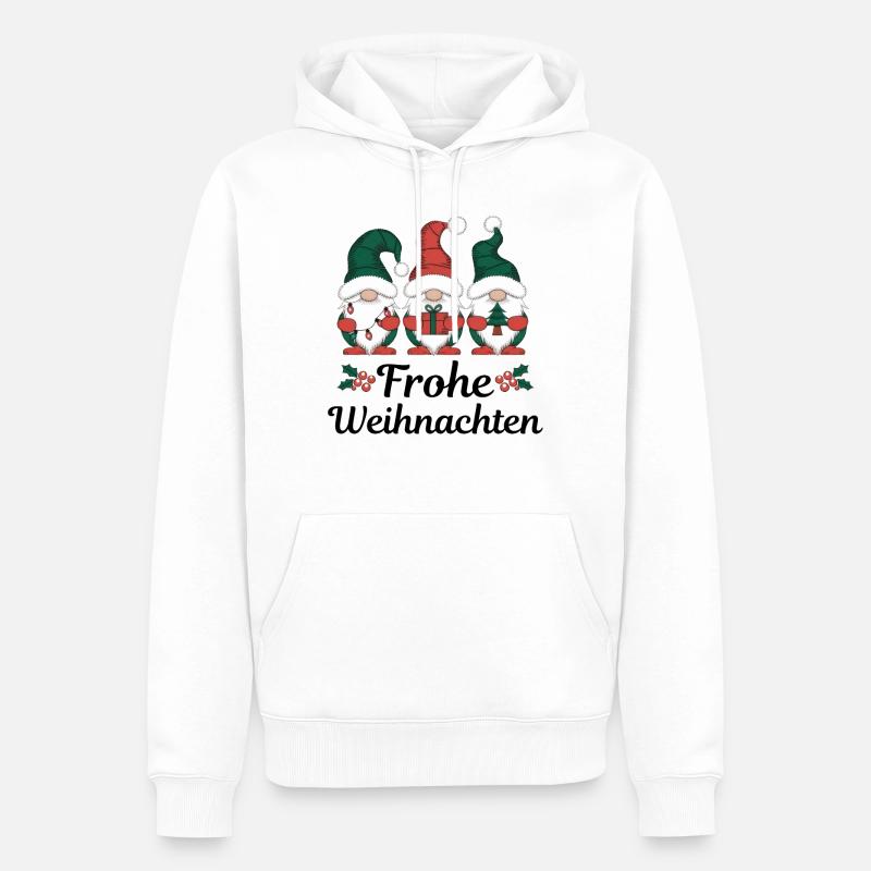 Joyeux Noël Gnomes - Sweat à capuche Premium bio Homme - blanc